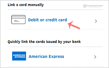 paypal link card debit or credit card option